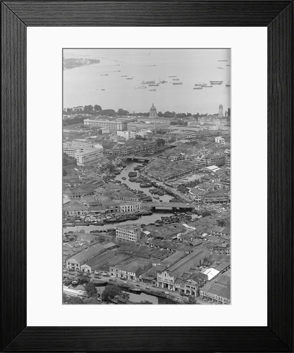 Framed Print : Aerial View of Singapore River Framed Print : Aerial View of Singapore River