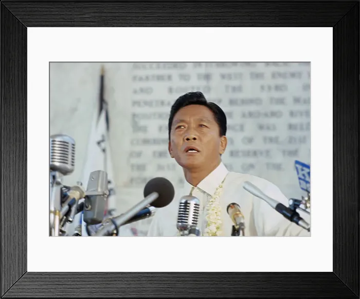 Framed Print : Ferdinand Marcos Speaking at Dedication Framed Print : Ferdinand Marcos Speaking at Dedication