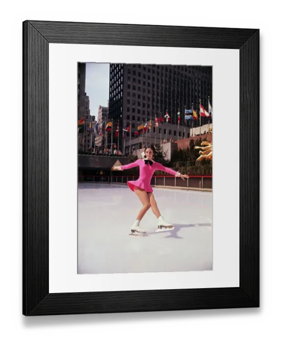 Framed Print : Peggy Fleming Ice Skating at Rockefeller Plaza Framed Print : Peggy Fleming Ice Skating at Rockefeller Plaza