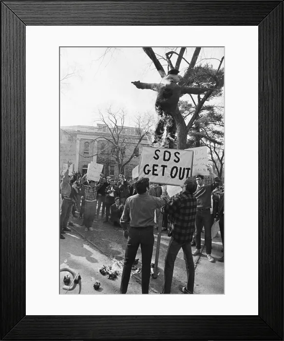 Framed Print : Harvard Students Burn Effigy of SDS Framed Print : Harvard Students Burn Effigy of SDS