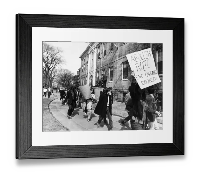 Framed Print : Harvard Students Marching with Signs