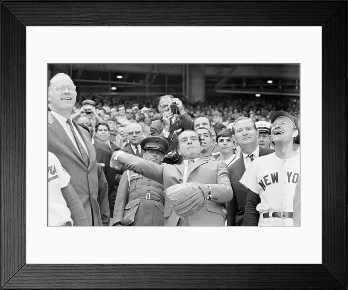 Framed Print : President Richard Nixon Pitching Baseball Framed Print : President Richard Nixon Pitching Baseball