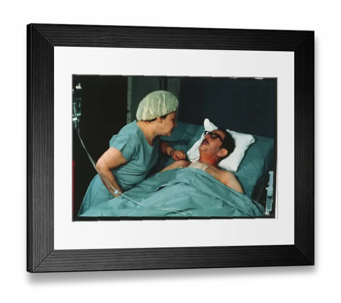 Framed Print : Haskell Karp Laying in Bed After Heart Surgery Framed Print : Haskell Karp Laying in Bed After Heart Surgery