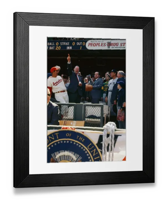 Framed Print : Richard Nixon Throwing out First Ball