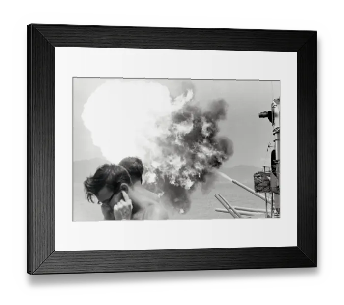 Framed Print : Battleship USS New Jersey Firing During Vietnam War Framed Print : Battleship USS New Jersey Firing During Vietnam War