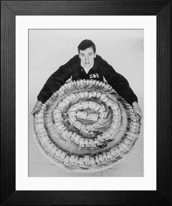 Framed Print : Gerald Healy Holding Bags of Blood