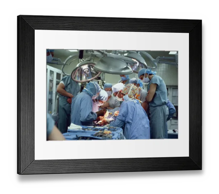 Framed Print : Doctors Perform a Mechanical Heart Transplant