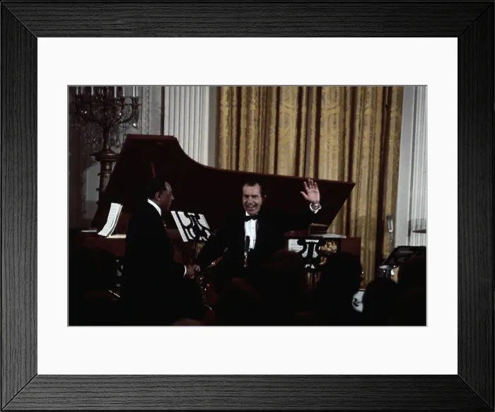 Framed Print : Richard Nixon Standing by Piano Framed Print : Richard Nixon Standing by Piano