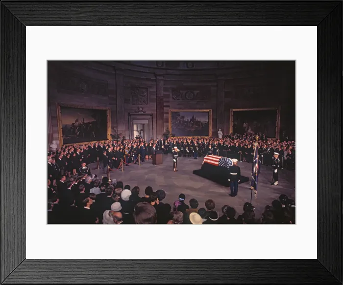 Framed Print : Richard Nixon Delivering Eulogy for Dwight Eisenhower
