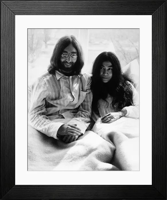 Framed Print : John Lennon and Yoko Ono in Bed Framed Print : John Lennon and Yoko Ono in Bed