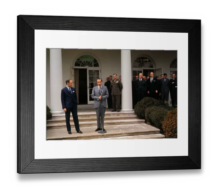 Framed Print : Richard Nixon Speaking Alongside Pierre Elliot Trudeau Framed Print : Richard Nixon Speaking Alongside Pierre Elliot Trudeau