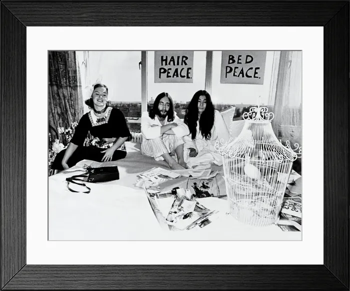 Framed Print : J.Lennon W / Bride Y. Ono & Dutch Girl Framed Print : J.Lennon W / Bride Y. Ono & Dutch Girl