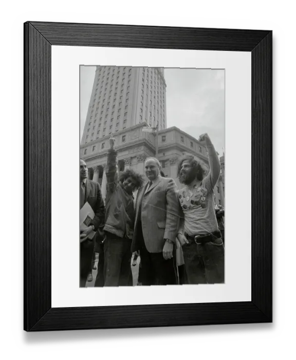 Framed Print : Abbie Hoffman And Group Arriving at Court Framed Print : Abbie Hoffman And Group Arriving at Court