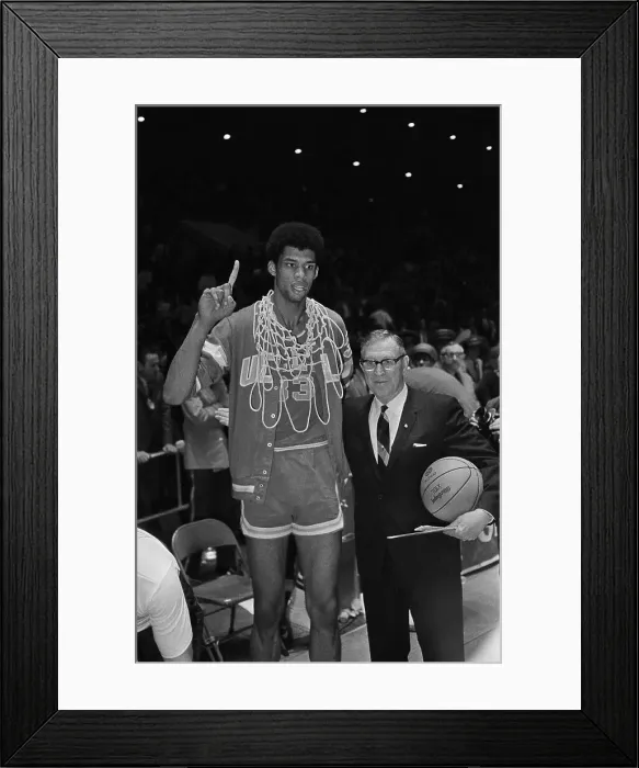Framed Print : Kareem Abdul Jabbar with John Wooden Framed Print : Kareem Abdul Jabbar with John Wooden