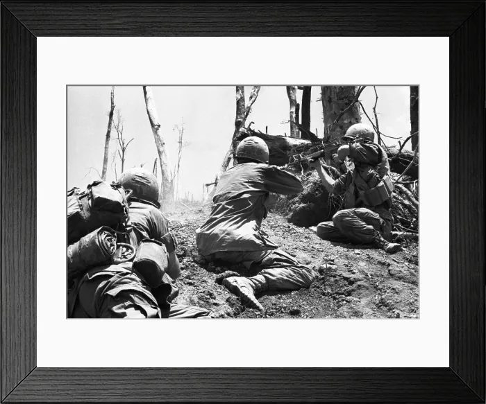 Framed Print : American Soldiers Firing Framed Print : American Soldiers Firing