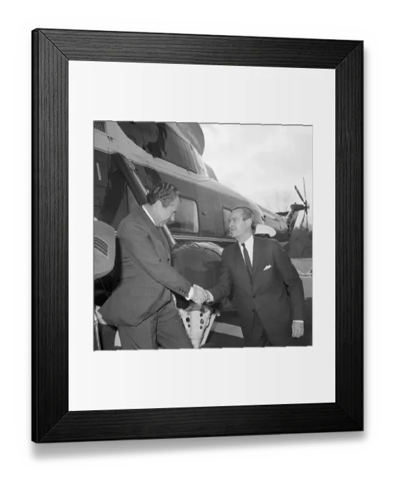 Framed Print : Nixon Shaking Hands with Richard Helms Framed Print : Nixon Shaking Hands with Richard Helms
