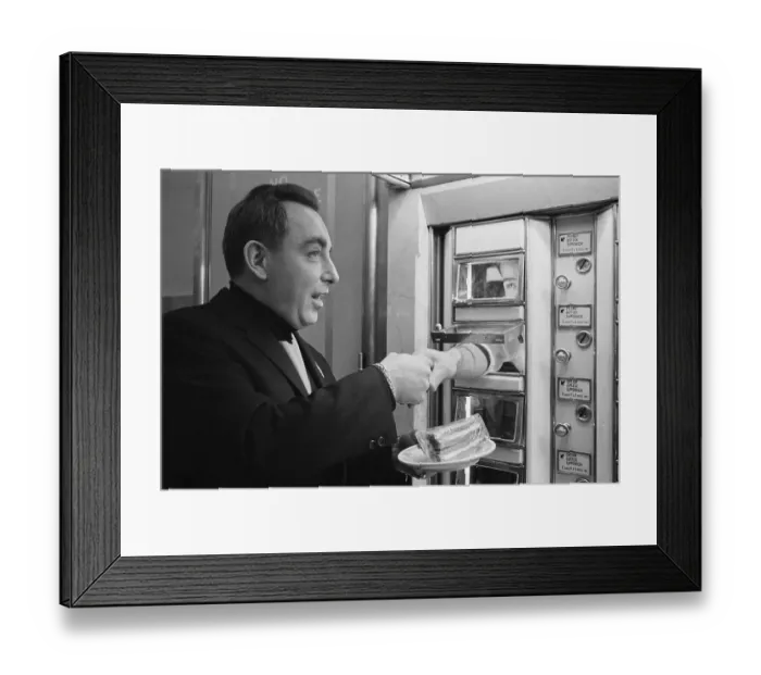 Framed Print : French Chef Shaking Hands at Automat Framed Print : French Chef Shaking Hands at Automat
