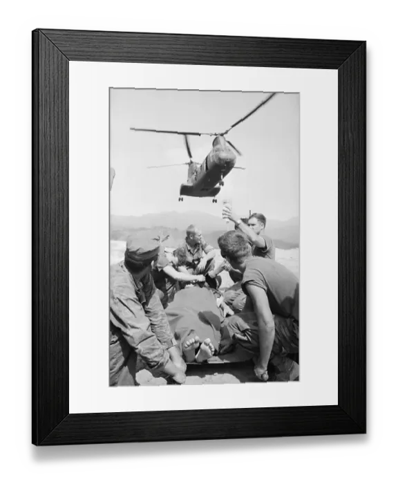 Framed Print : Soldiers Give Blood To Wounded Comrade