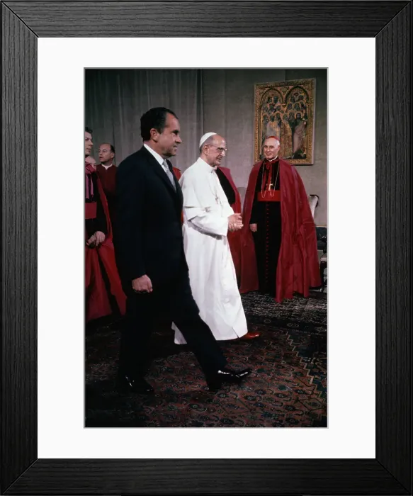 Framed Print : Richard Nixon with Pope Paul During Vatican Visit