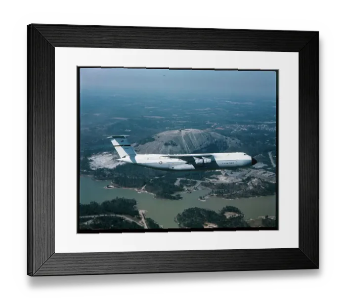 Framed Print : US Air Force Plane Flying by Stone Mountain