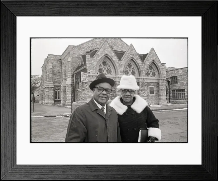 Framed Print : Henry Armstrong And Wife Outside Church Framed Print : Henry Armstrong And Wife Outside Church