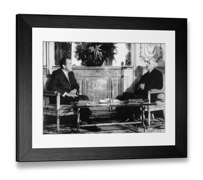 Framed Print : Meeting Between Richard Nixon and Charles De Gaulle Framed Print : Meeting Between Richard Nixon and Charles De Gaulle