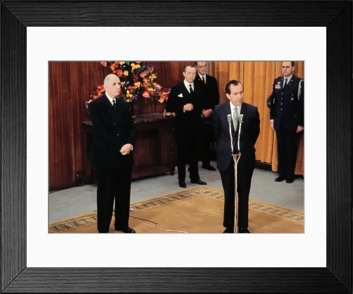 Framed Print : Richard Nixon Speaking Alongside Charles de Gaulle Framed Print : Richard Nixon Speaking Alongside Charles de Gaulle