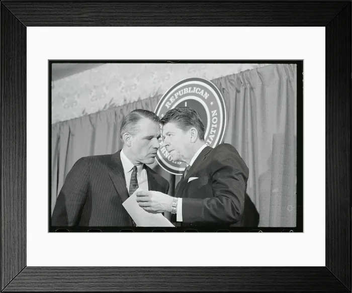 Framed Print : Francis Sargent Speaking with Ronald Reagan Framed Print : Francis Sargent Speaking with Ronald Reagan