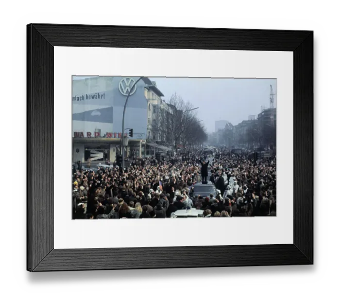 Framed Print : Richard Nixon Acknowledging Crowd from Hood of Car Framed Print : Richard Nixon Acknowledging Crowd from Hood of Car
