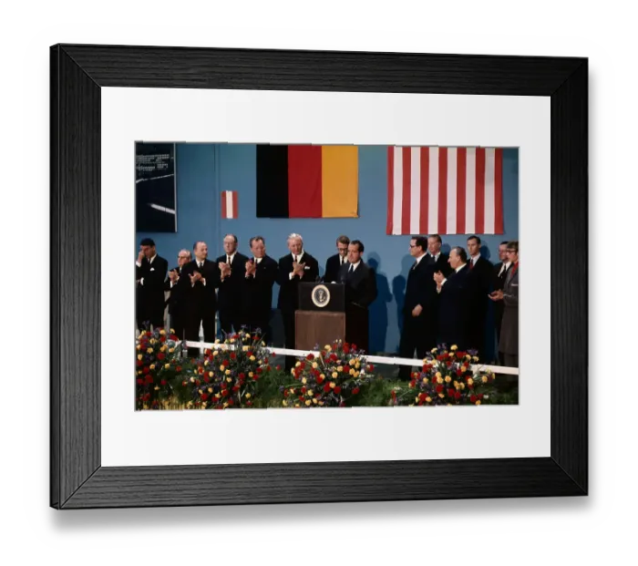Framed Print : Richard Nixon Speaking Speaking to German Leaders Framed Print : Richard Nixon Speaking Speaking to German Leaders