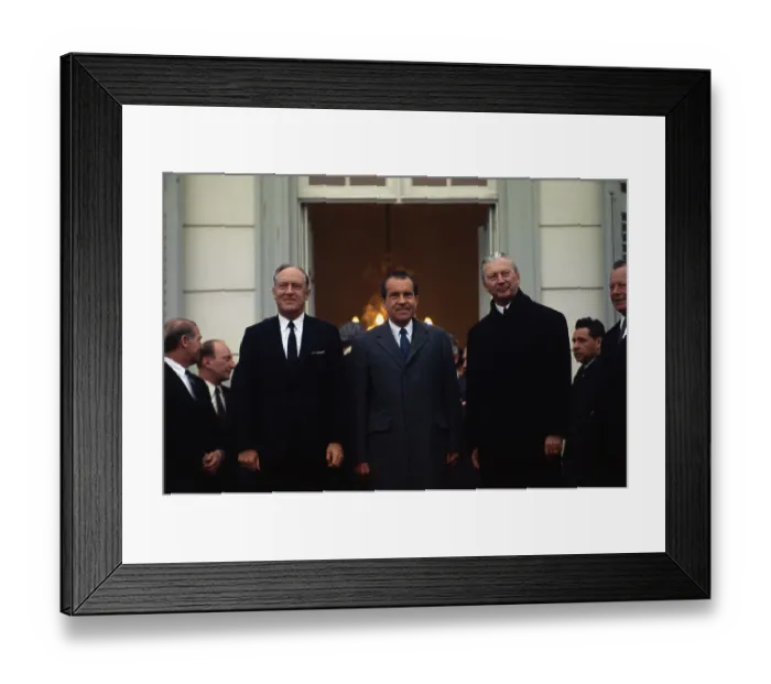 Framed Print : Richard Nixon with West German Government Officials Framed Print : Richard Nixon with West German Government Officials