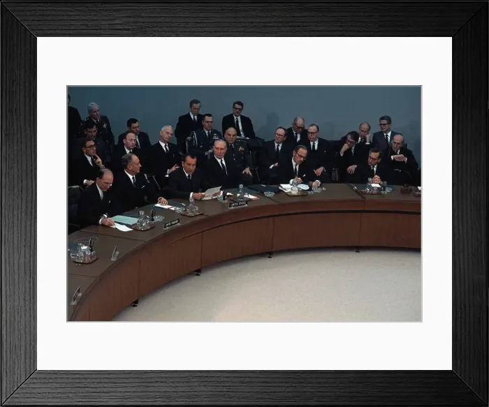 Framed Print : President Nixon Meeting in NATO Headquarters