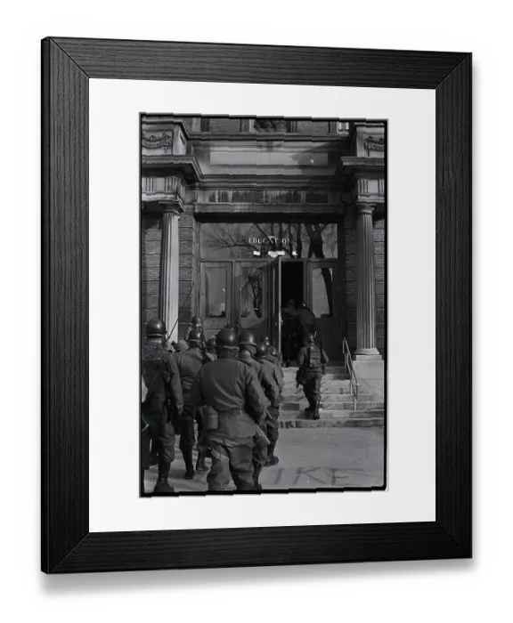 Framed Print : Natl Guaradsmen Enter College Building Framed Print : Natl Guaradsmen Enter College Building