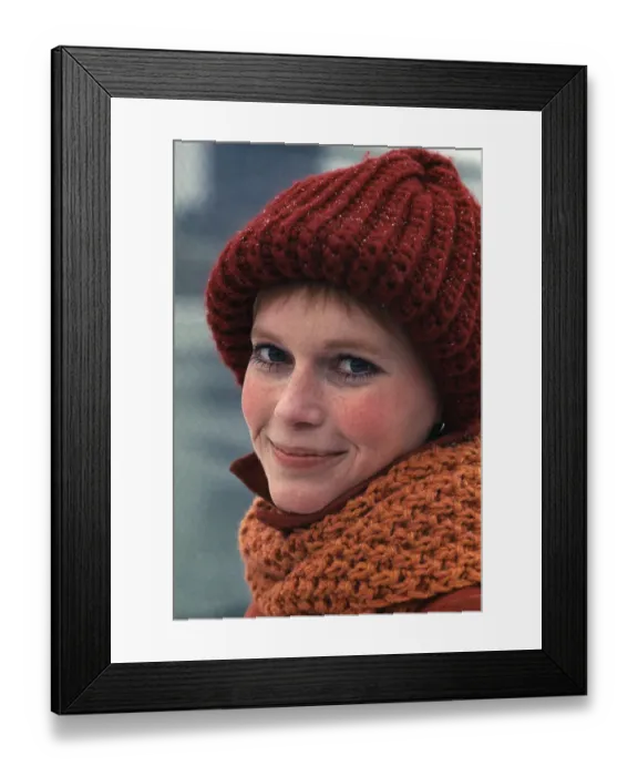 Framed Print : Mia Farrow Preparing to Play Tennis Framed Print : Mia Farrow Preparing to Play Tennis
