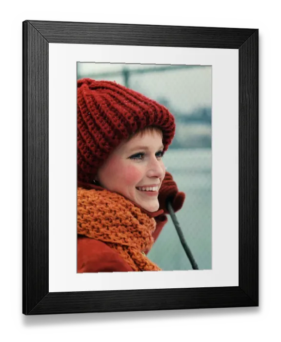 Framed Print : Mia Farrow Preparing to Play Tennis Framed Print : Mia Farrow Preparing to Play Tennis