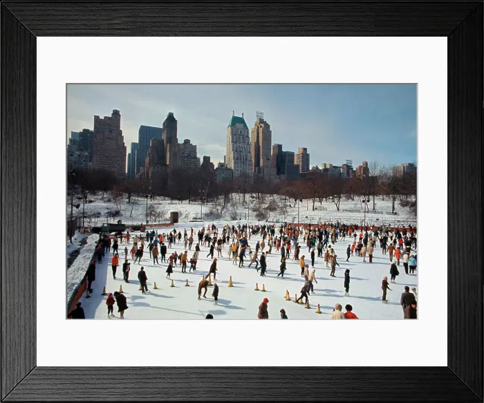 Framed Print : People Ice Skating in Central Park Framed Print : People Ice Skating in Central Park