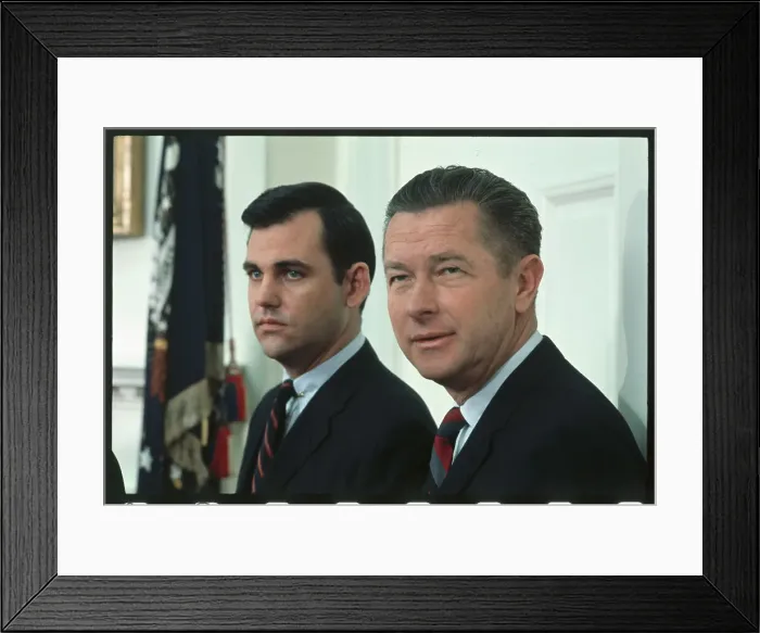 Framed Print : Ron Ziegler and Herb Klein Attending Press Conference Framed Print : Ron Ziegler and Herb Klein Attending Press Conference