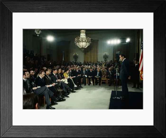 Framed Print : Richard M. Nixon Holding a Press Conference Framed Print : Richard M. Nixon Holding a Press Conference