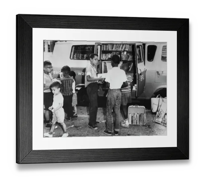 Framed Print : Brooklyn Public Library's Bookmobile