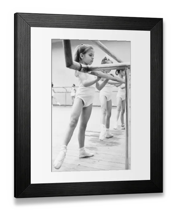 Framed Print : Young Russian Girls During Ballet Class Framed Print : Young Russian Girls During Ballet Class