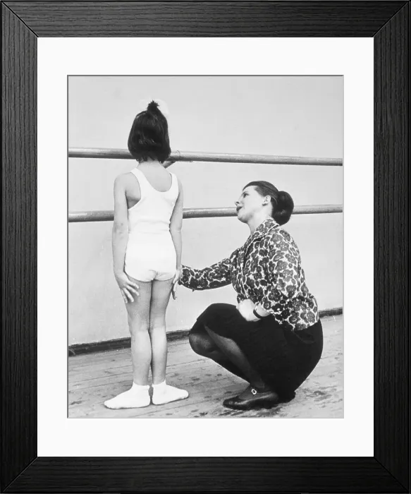 Framed Print : Russian Ballet Teacher with Young Female Student Framed Print : Russian Ballet Teacher with Young Female Student