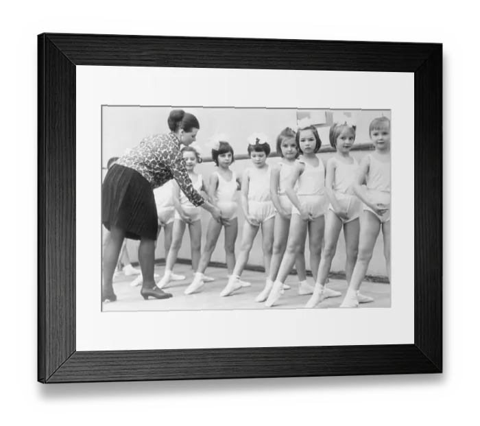 Framed Print : Russian Ballet Teacher and Her Female Students Framed Print : Russian Ballet Teacher and Her Female Students