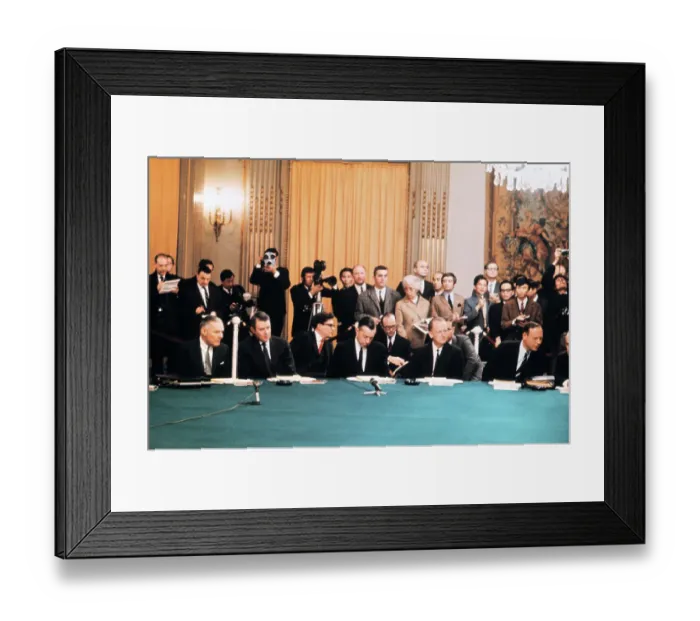 Framed Print : View of American Delegation at Vietnam Peace Talks Framed Print : View of American Delegation at Vietnam Peace Talks