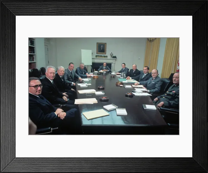 Framed Print : Richard Nixon Meeting with Security Council Framed Print : Richard Nixon Meeting with Security Council