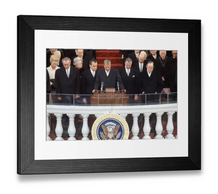 Framed Print : Billy Graham Reciting Prayer at Inauguration Ceremony Framed Print : Billy Graham Reciting Prayer at Inauguration Ceremony