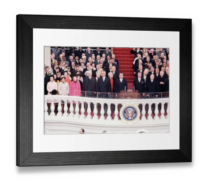 Framed Print : Richard Nixon with LBJ at Inauguration Ceremony Framed Print : Richard Nixon with LBJ at Inauguration Ceremony
