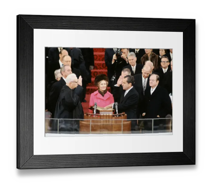 Framed Print : Earl Warren Swearing in President Richard Nixon