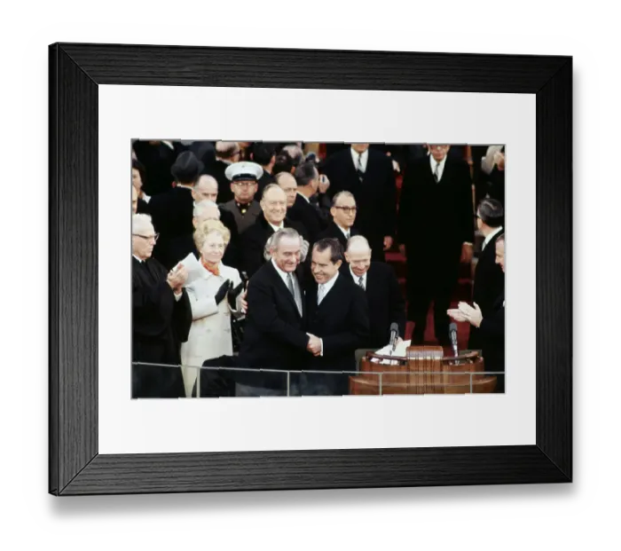 Framed Print : Richard Nixon Arriving at Inaugural Stand Framed Print : Richard Nixon Arriving at Inaugural Stand