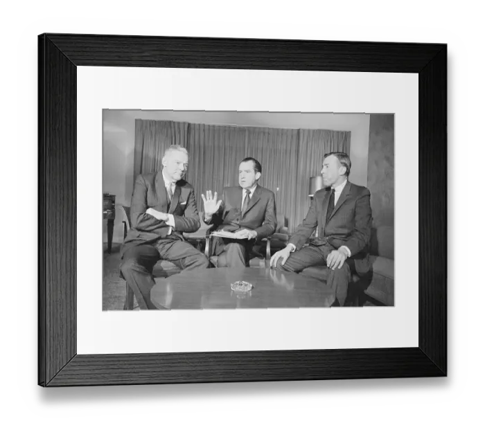 Framed Print : President Nixon Conferring with Peace Negotiators Framed Print : President Nixon Conferring with Peace Negotiators