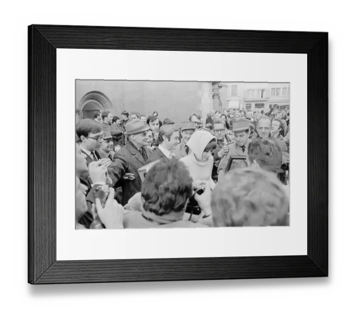 Framed Print : Audrey Hepburn and Andrea Dotti in Crowd Framed Print : Audrey Hepburn and Andrea Dotti in Crowd